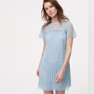 Loft Petite Mixed Lace Shift Lined Dress - NWOT - Size 4